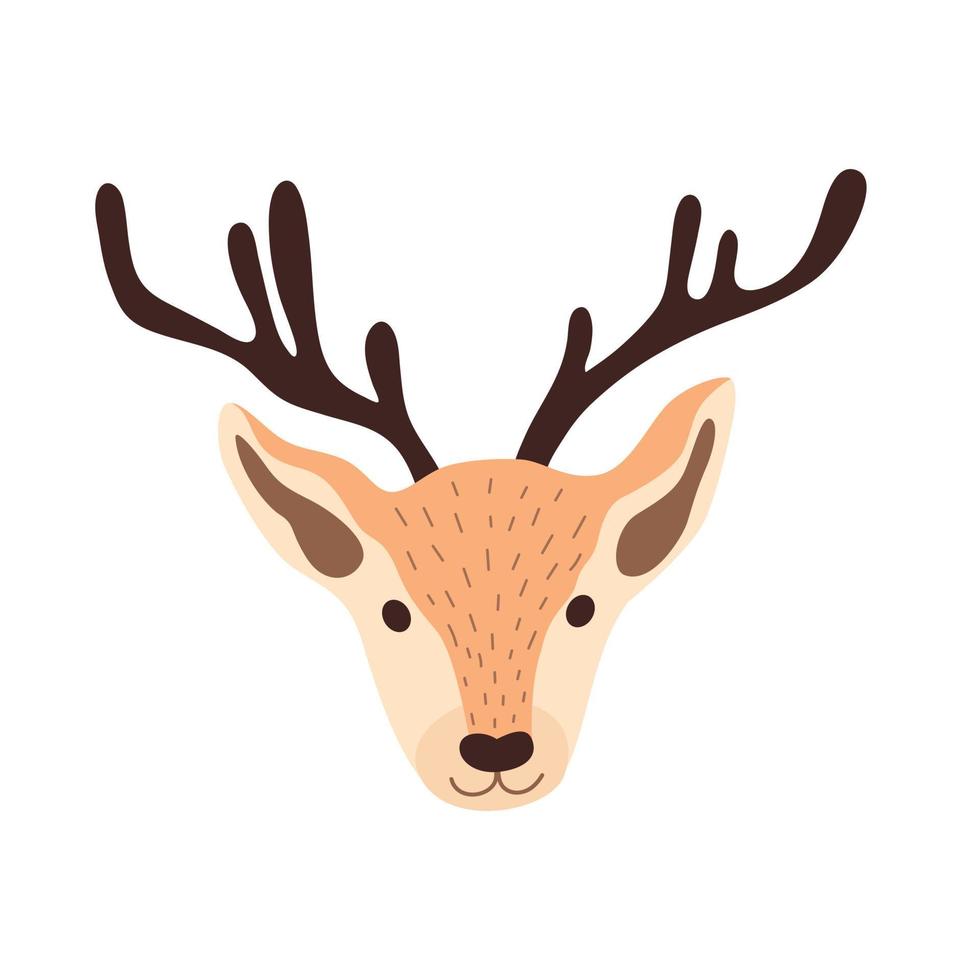 Deer head on a white background. vector illustration.