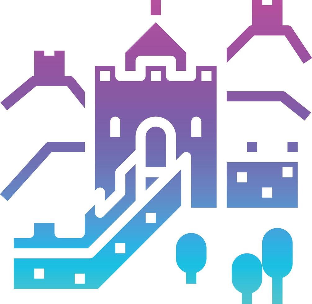 great wall of china travel building history war - gradient solid icon vector
