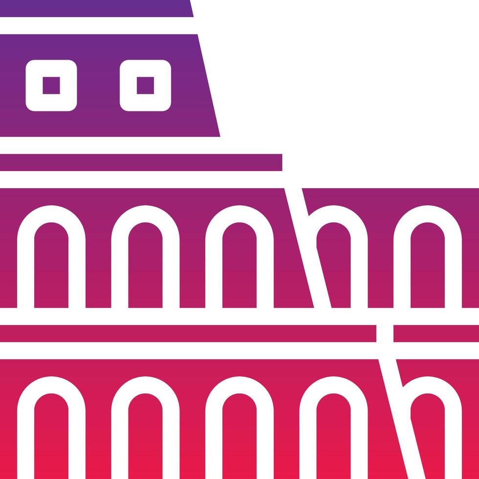 colosseum antique ancient fighting building - solid gradient icon vector