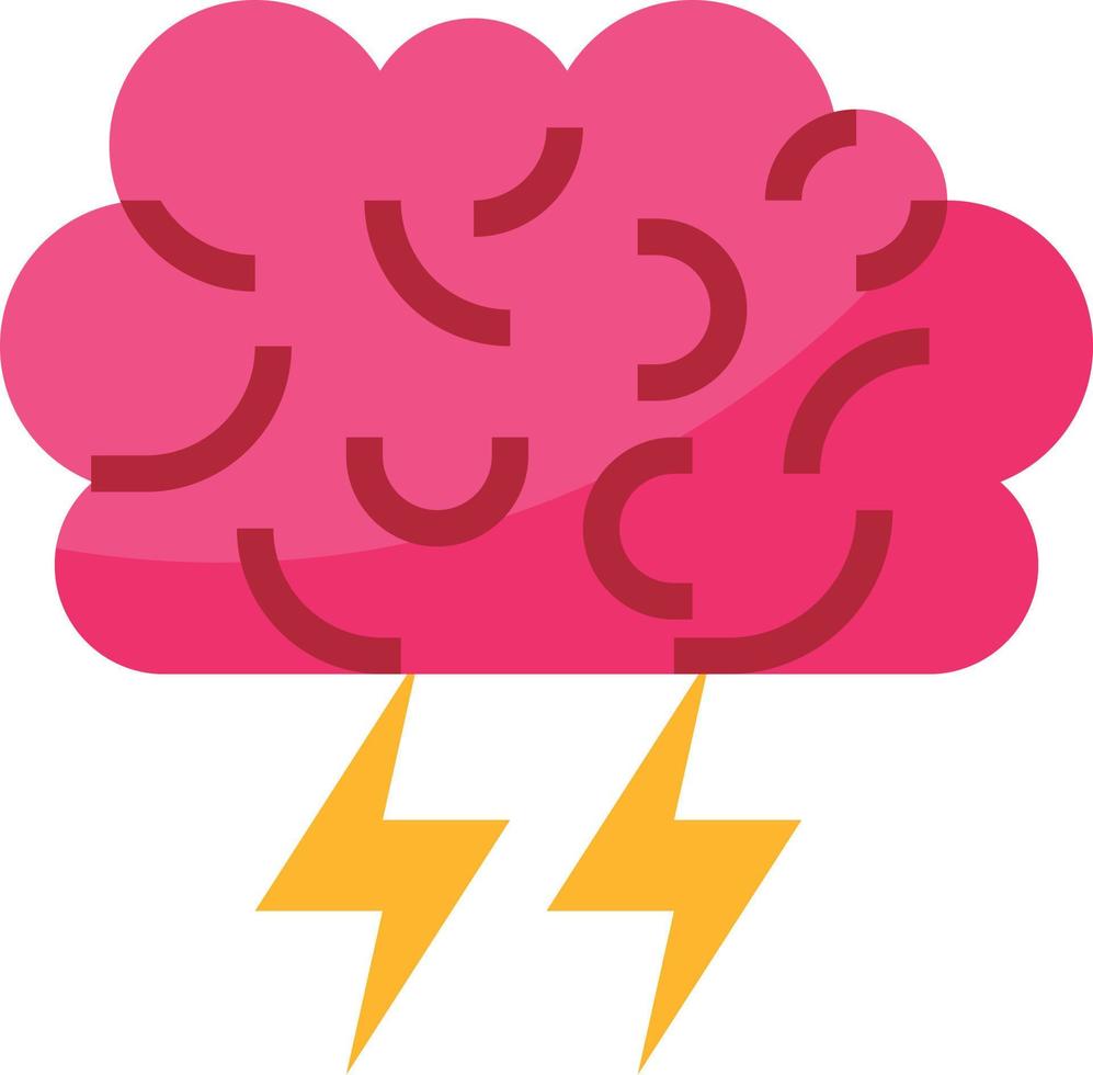 brainstorm brain creative process - flat icon vector