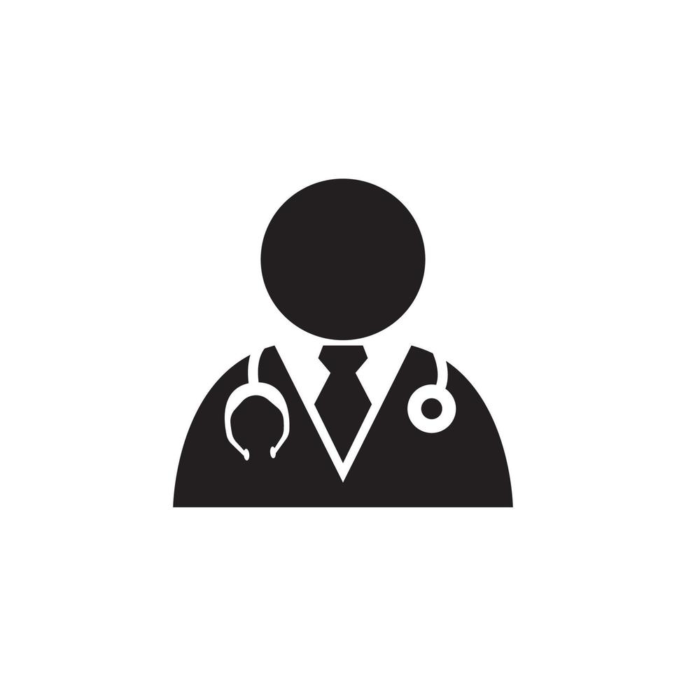 Doctor icon flat vector