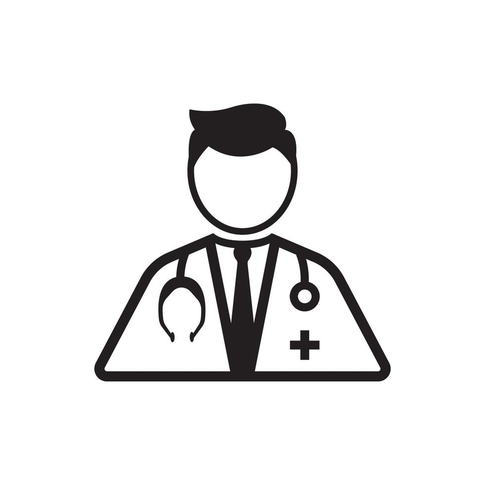 Doctor icon flat vector