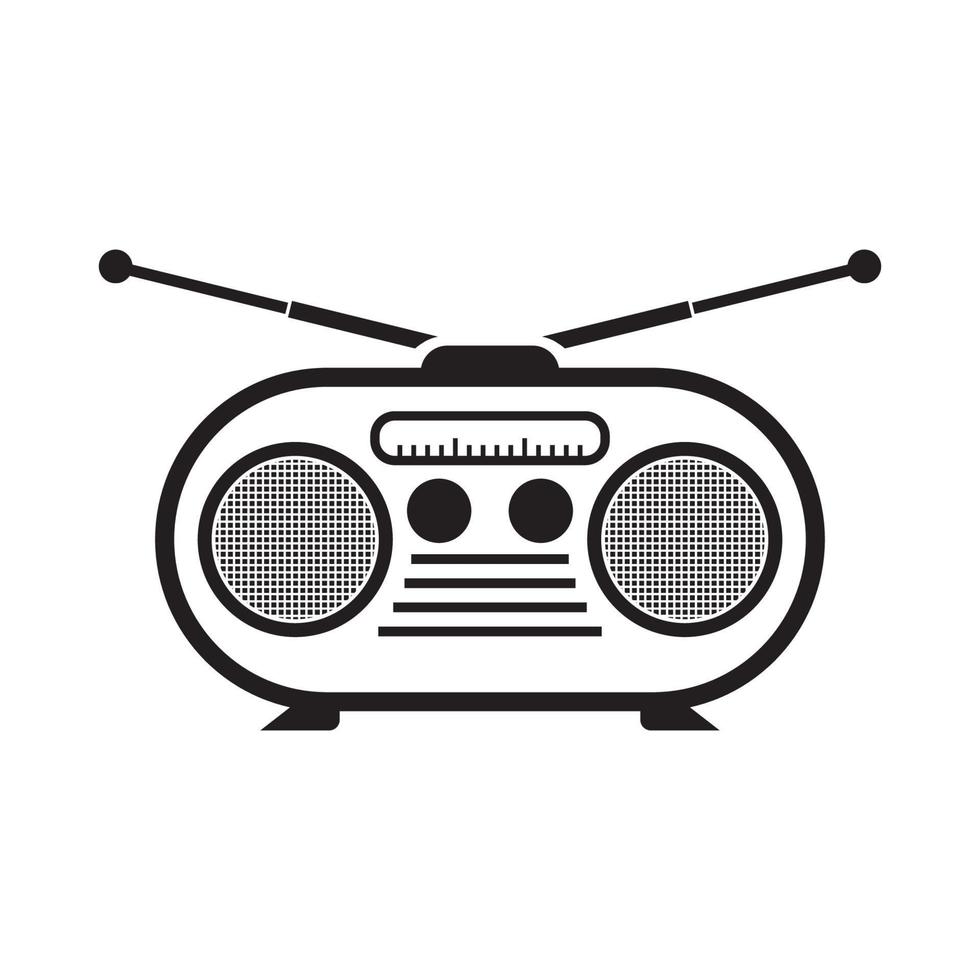 Radio logo template vector icon illustration