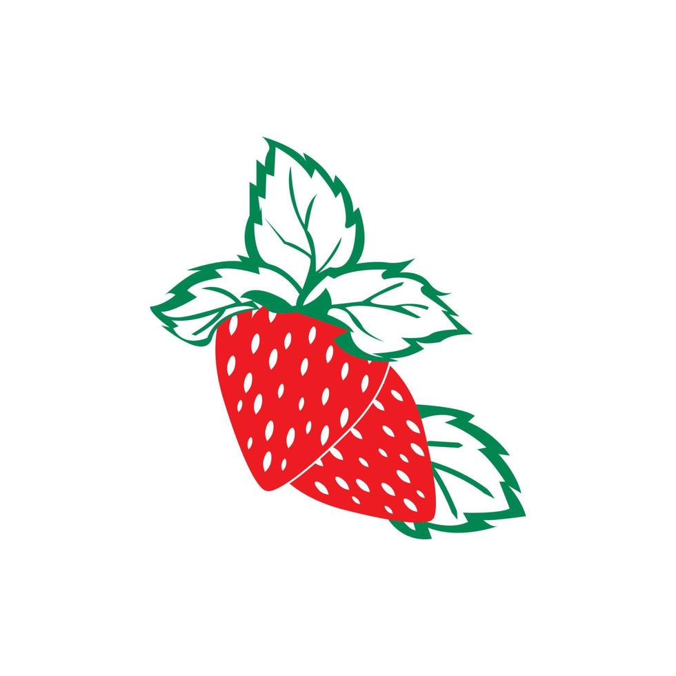 Strawberry fruit icon logo, vector design