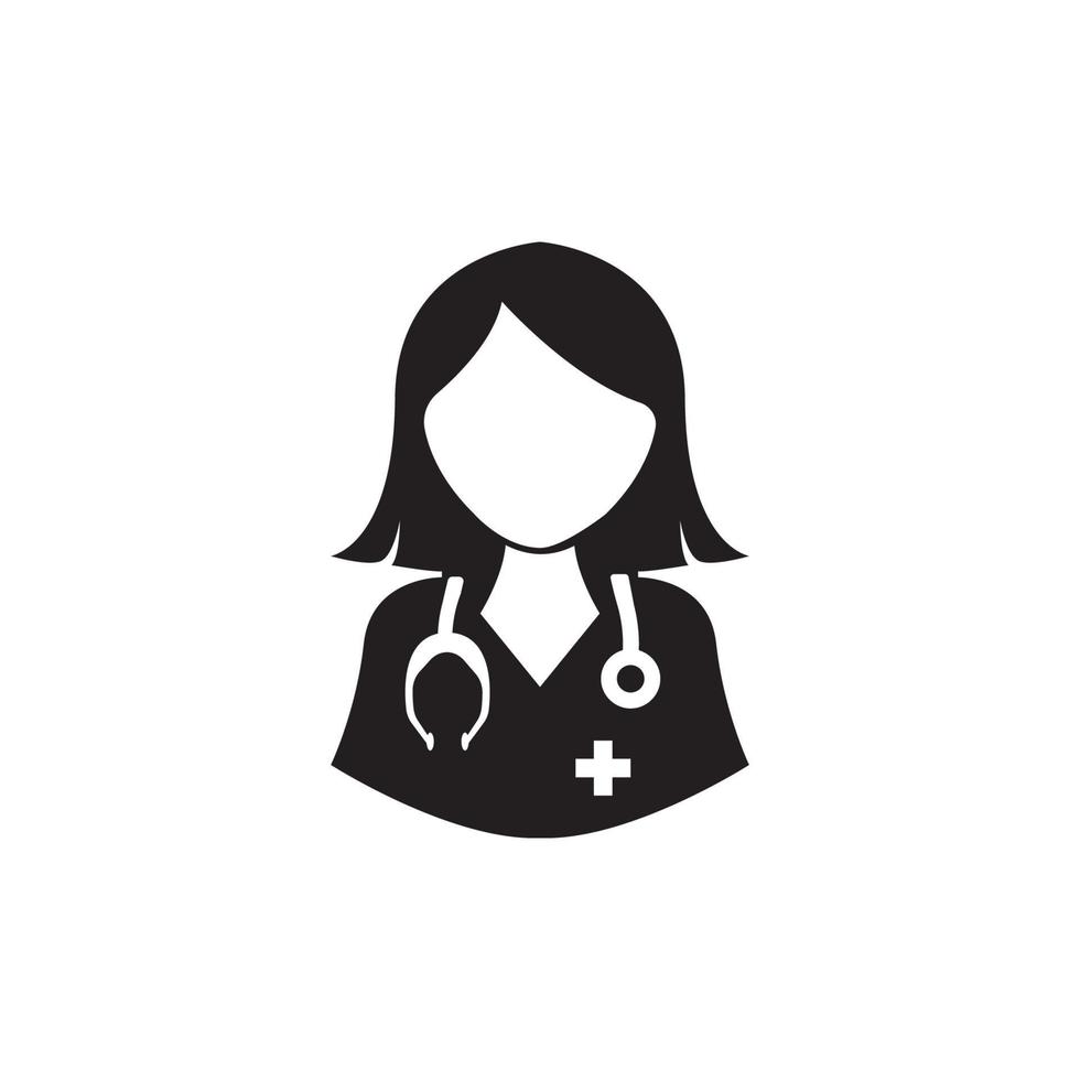 Doctor icon flat vector