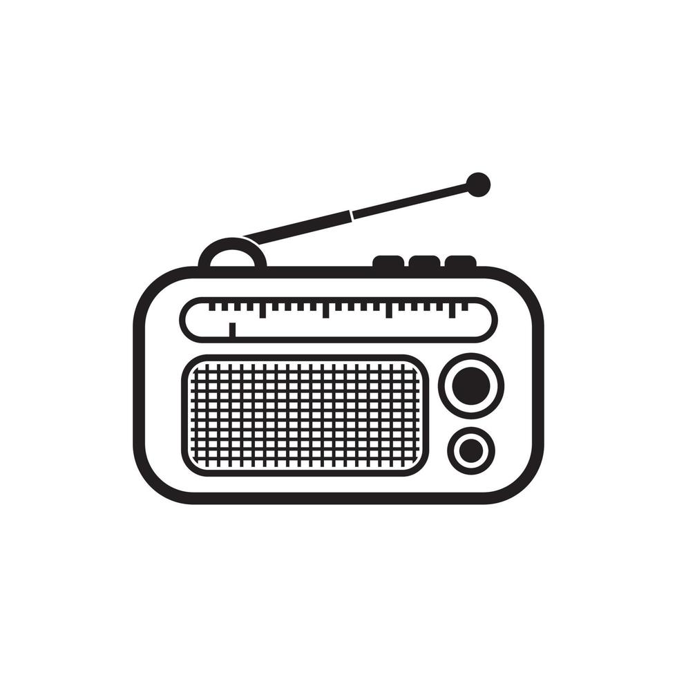 Ilustración de icono de vector de plantilla de logotipo de radio