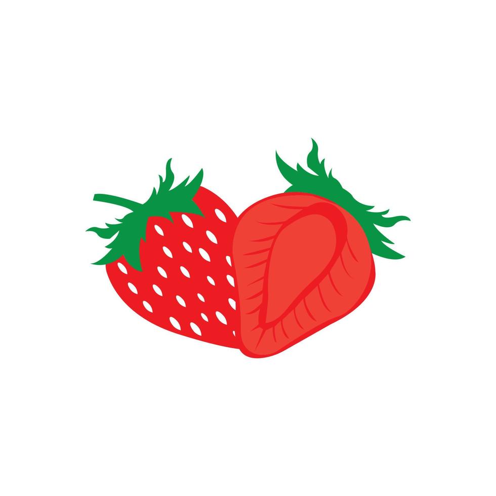 Strawberry fruit icon logo, vector design