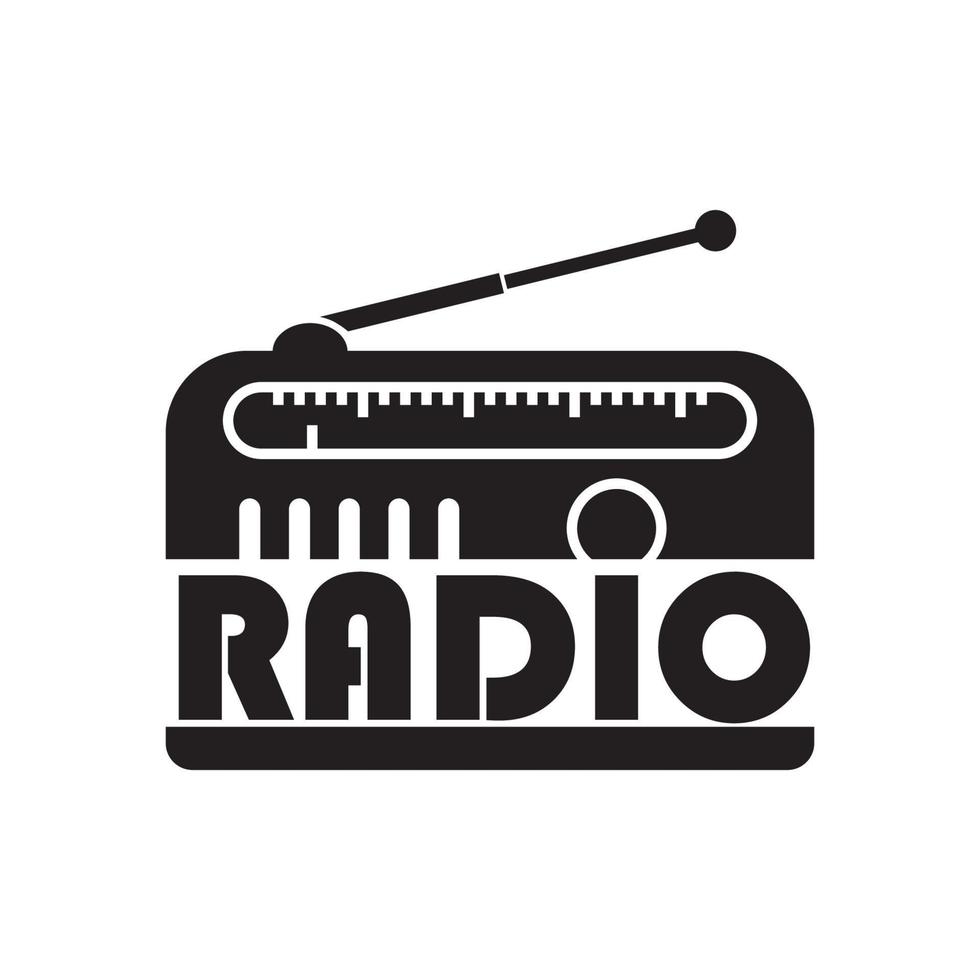 Ilustración de icono de vector de plantilla de logotipo de radio