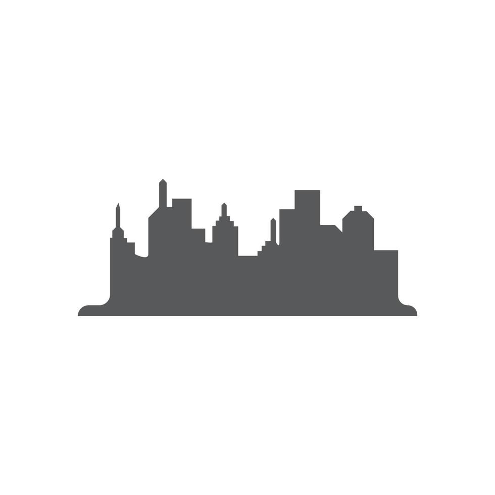 Modern city skyline illustration in flat design vector