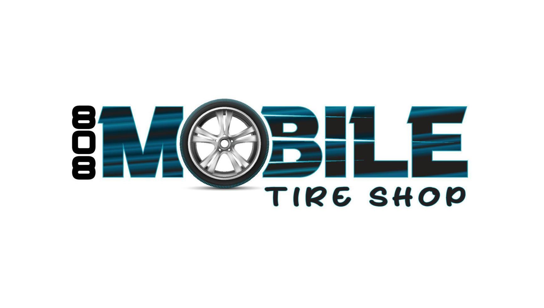 Mobile Tire Shop logo Mobile wordmark logo design 14321648 Vector Art