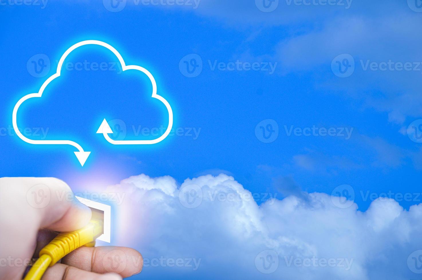 Concept Cloud system, secure online system Cost saving, easy to use and fast photo