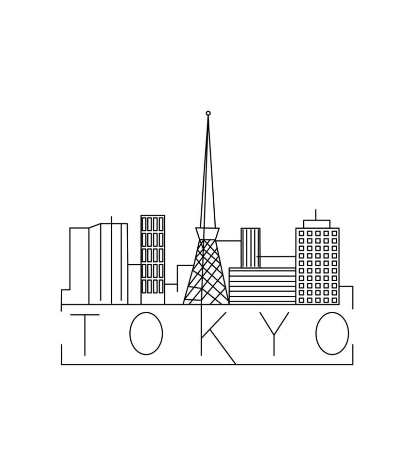 ilustración vectorial de tokio vector