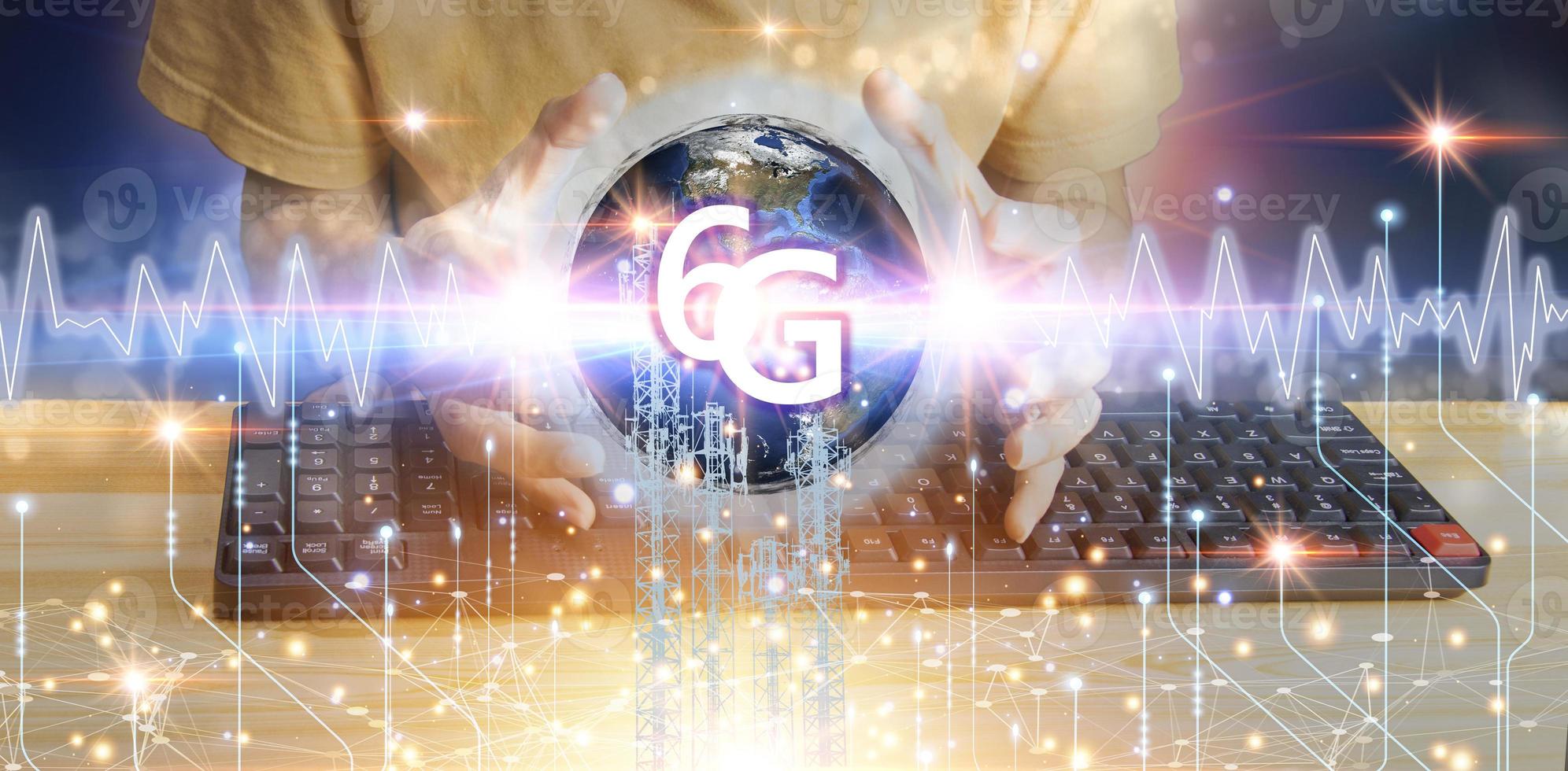 6G network concept, high speed mobile internet New age network, business concept, modern technology internet and network photo