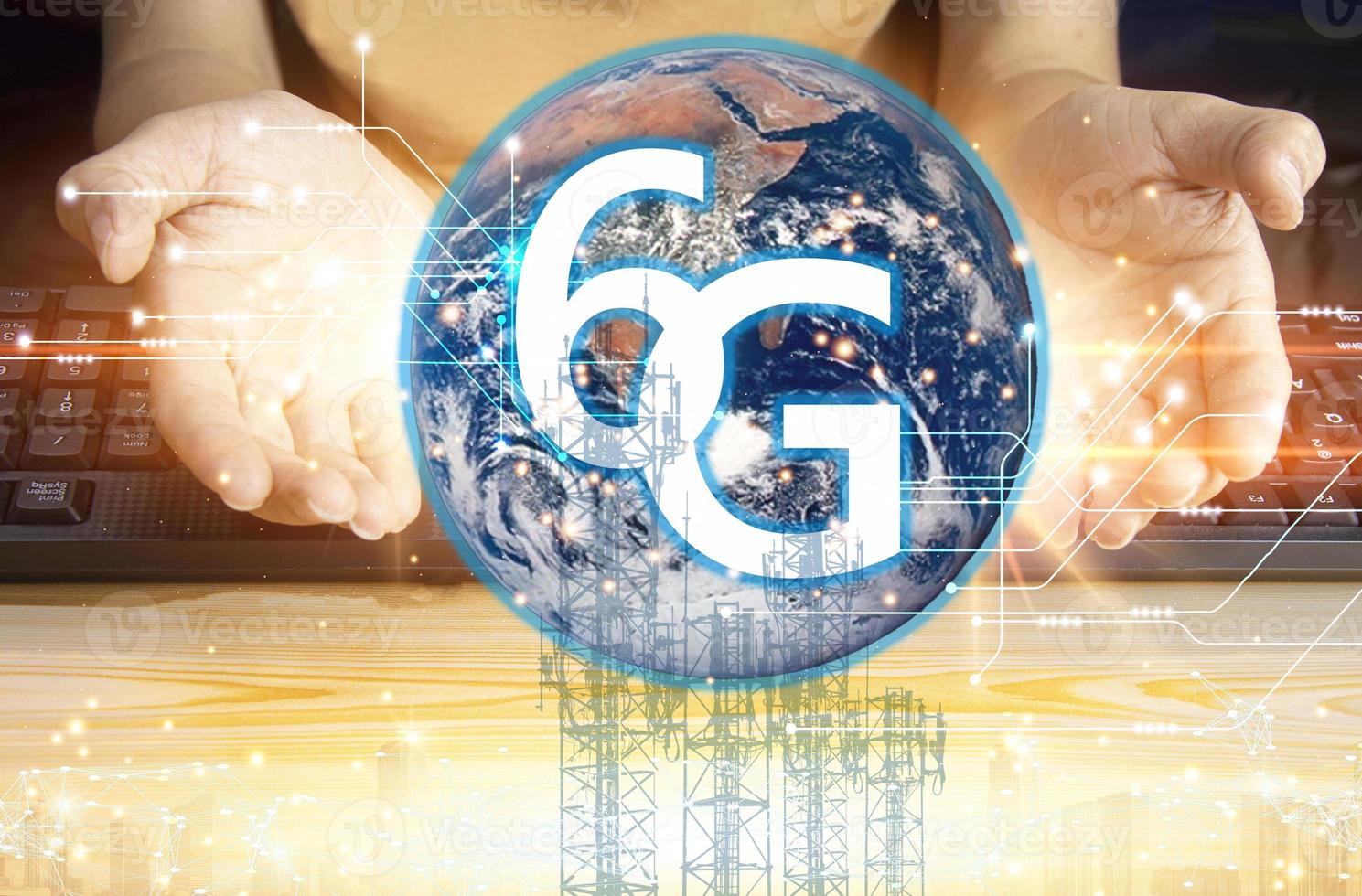 6G network concept, high speed mobile internet New age network, business concept, modern technology internet and network photo