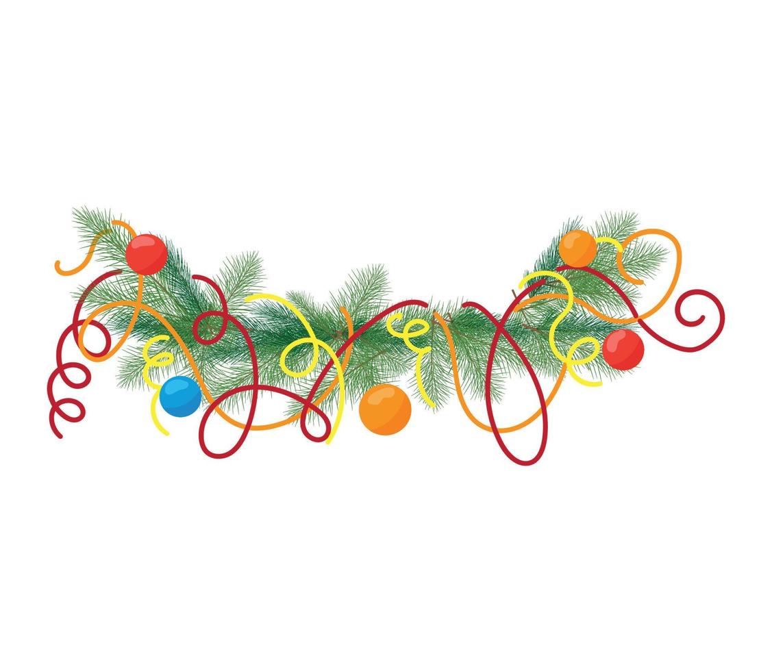 Christmas tree branch vector