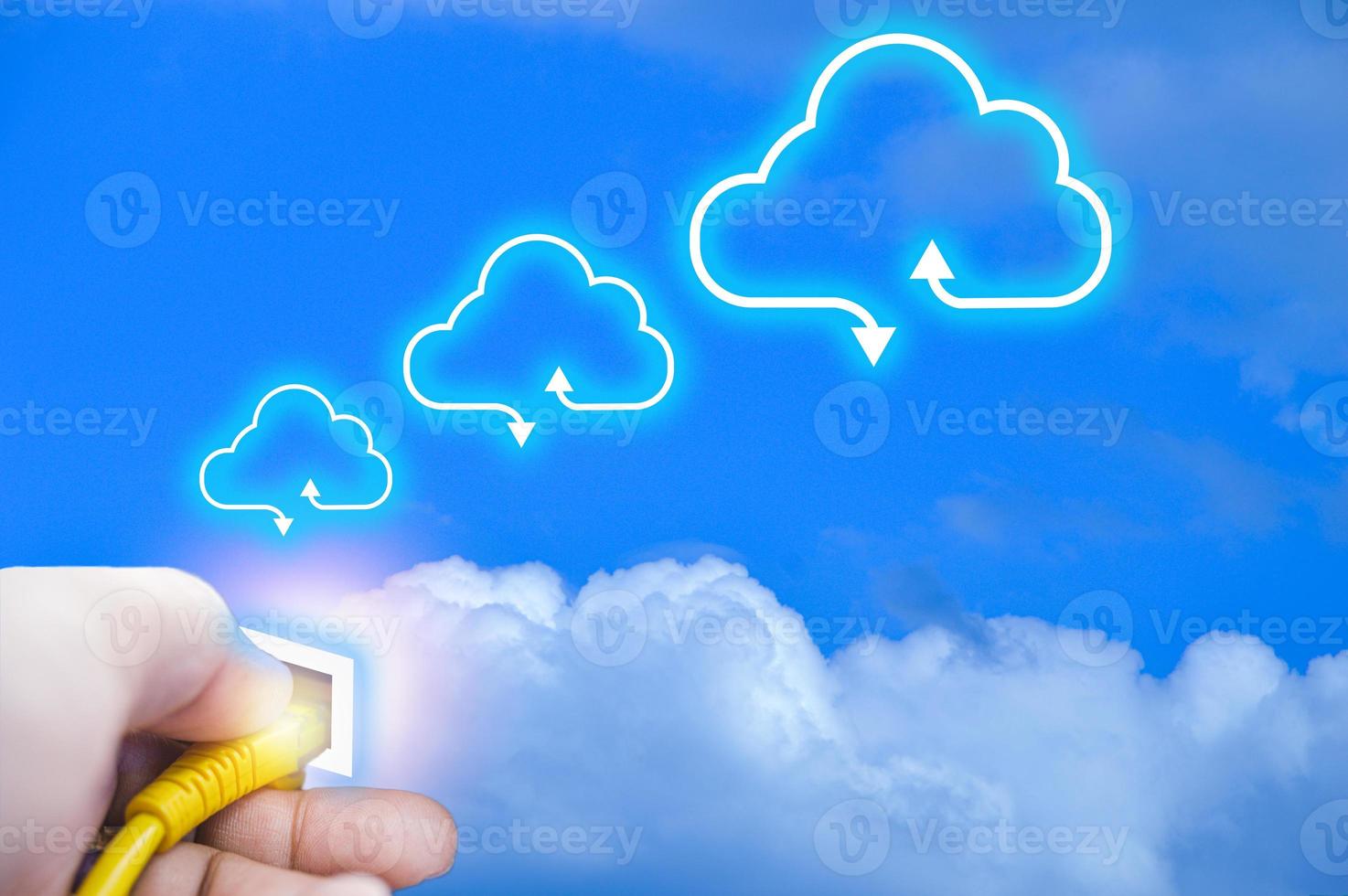 Concept Cloud system, secure online system Cost saving, easy to use and fast photo