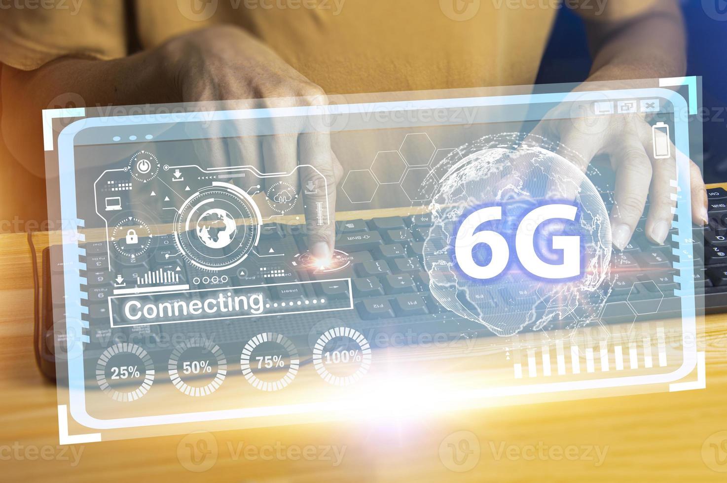 6G network concept, high speed mobile internet New age network, business concept, modern technology internet and network photo