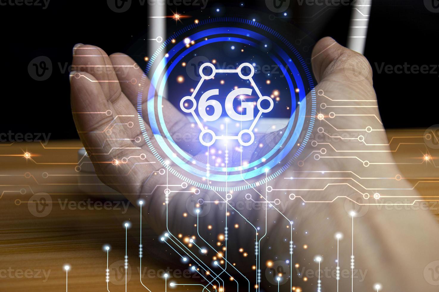 6G network concept, high speed mobile internet New age network, business concept, modern technology internet and network photo