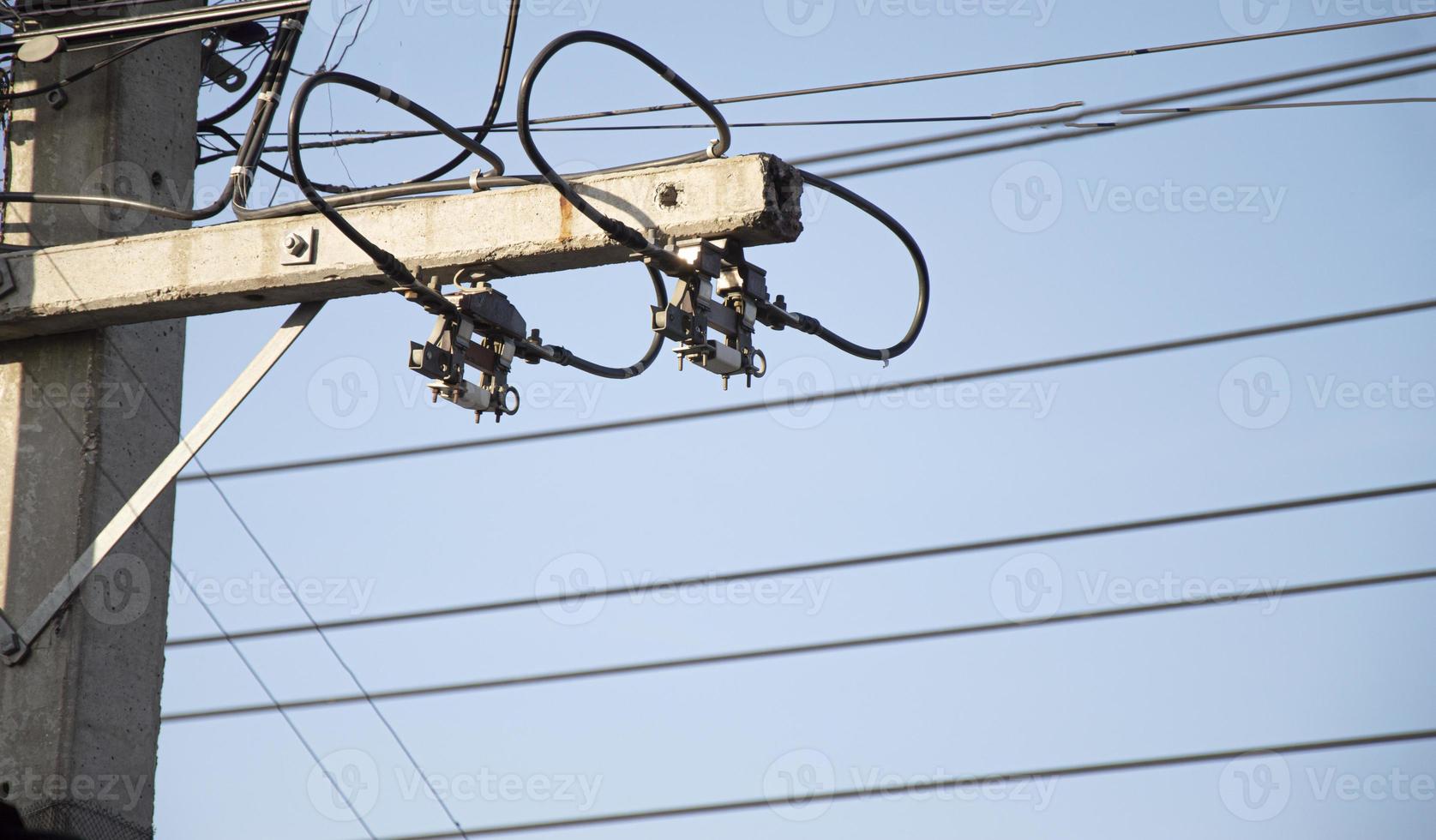 Picture of a large fuse mounted on a pole photo