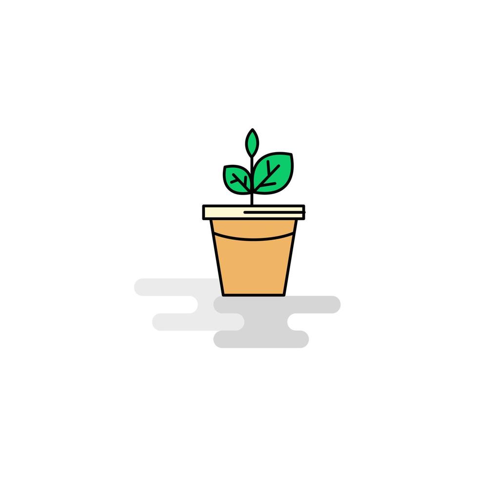 Flat Plant pot Icon Vector