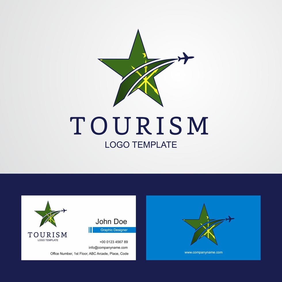 Travel Adygea flag Creative Star Logo and Business card design vector