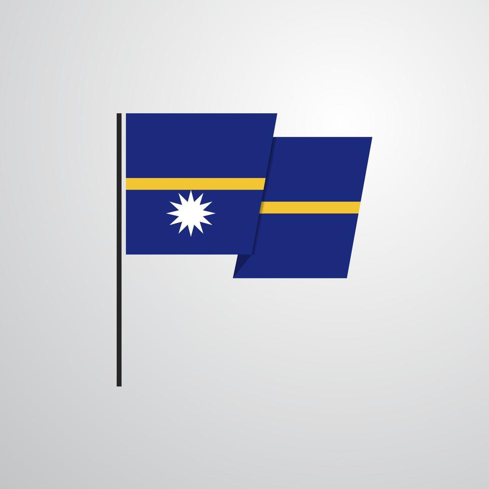 Nauru waving Flag design vector