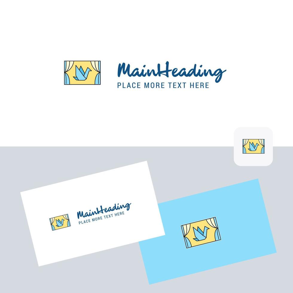Window vector logotype with business card template Elegant corporate identity Vector