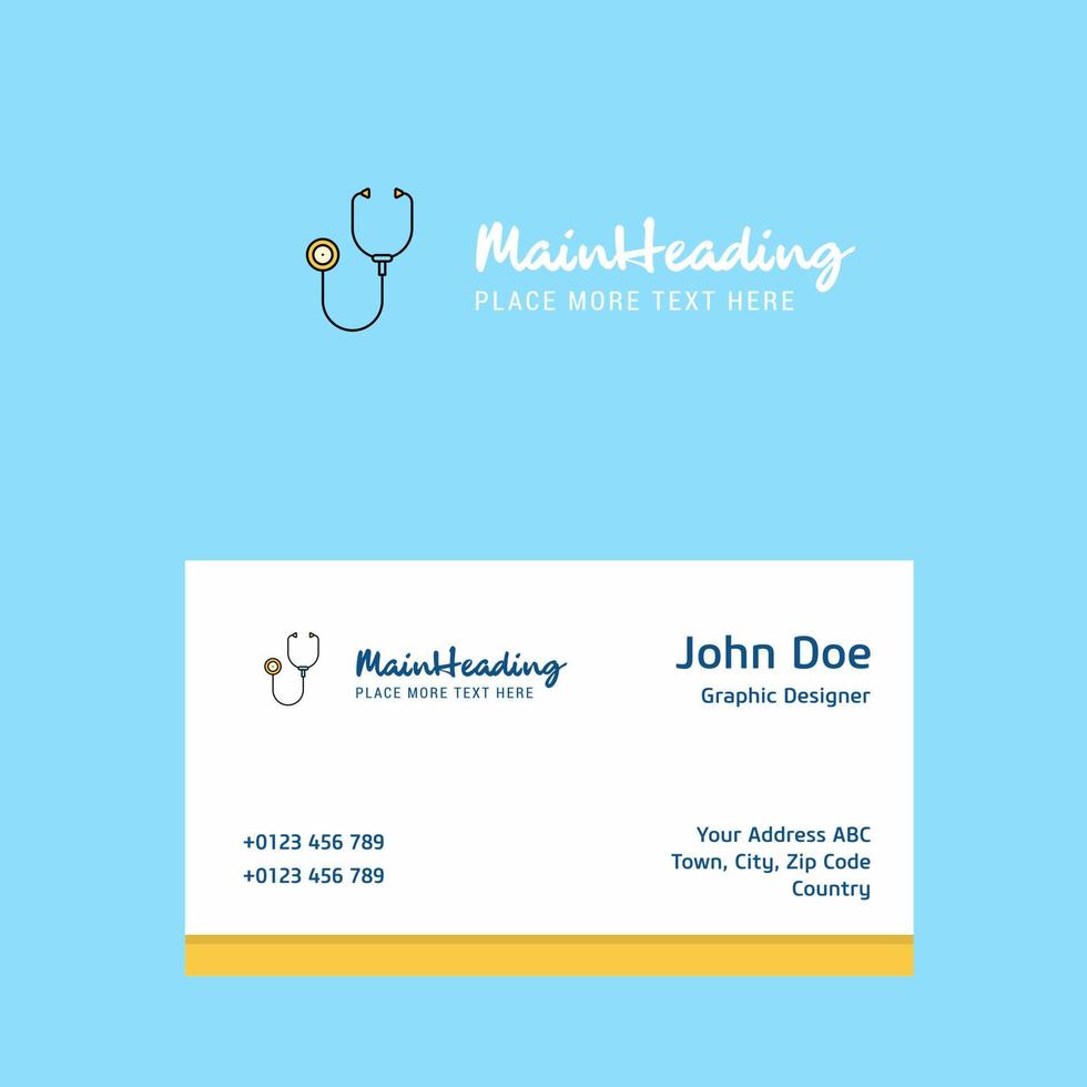 Stethoscope logo Design with business card template Elegant corporate identity Vector