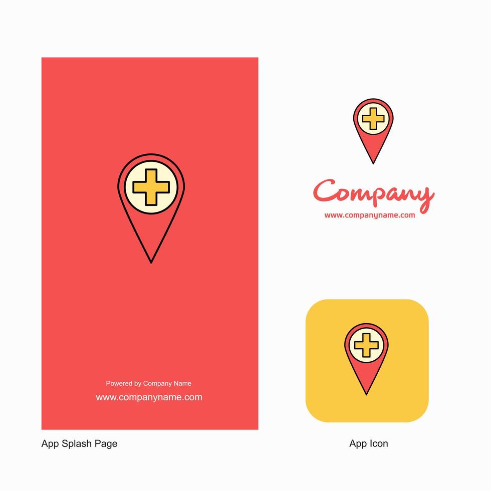 Hospital location Company Logo App Icon and Splash Page Design Creative Business App Design Elements vector