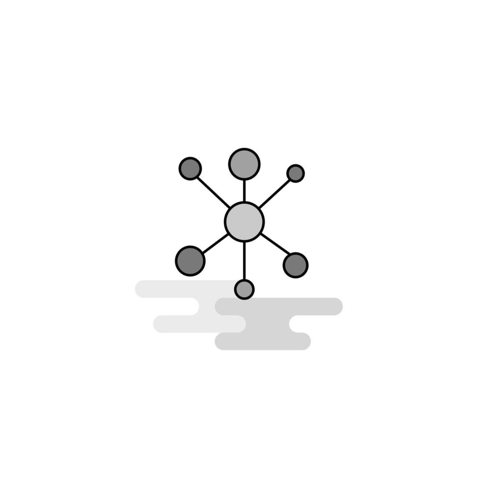 Network Web Icon Flat Line Filled Gray Icon Vector