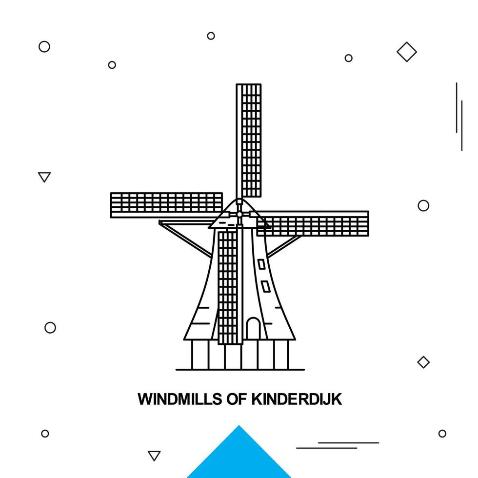 WINDMILLS OF KINDERDIJK vector