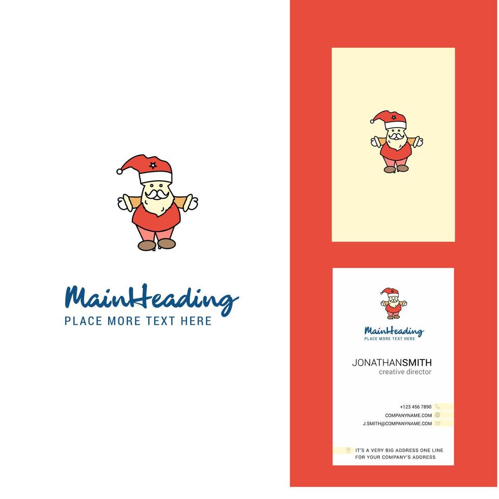 Santa clause Creative Logo and business card vertical Design Vector