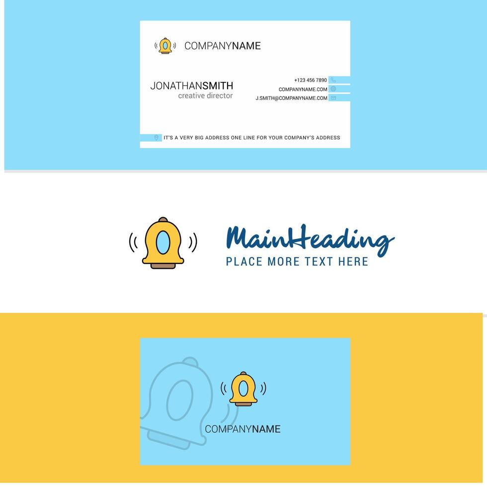 Beautiful Bell Logo and business card vertical Design Vector