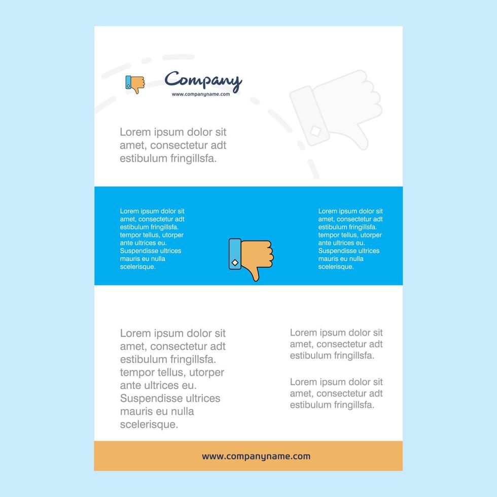 Template layout for Dislike comany profile annual report presentations leaflet Brochure Vector Background