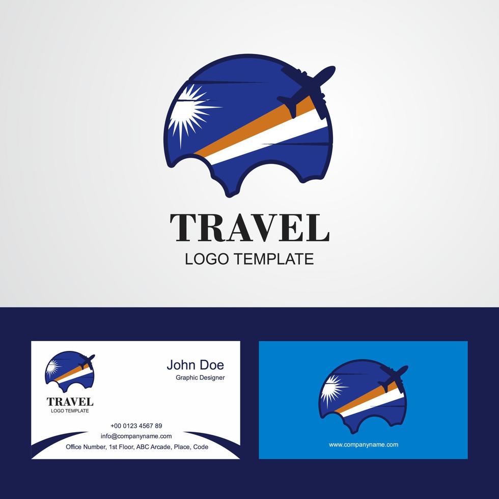 Travel Marshall Islands Flag Logo and Visiting Card Design vector