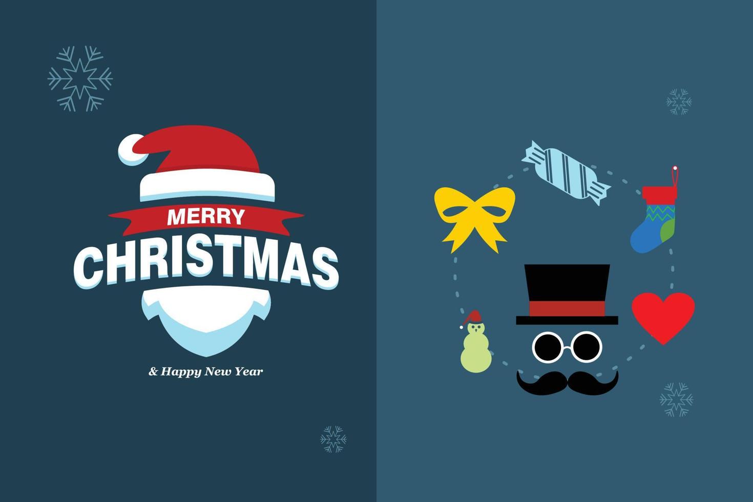 tarjeta de feliz navidad con diseño elegante y vector de tipografía