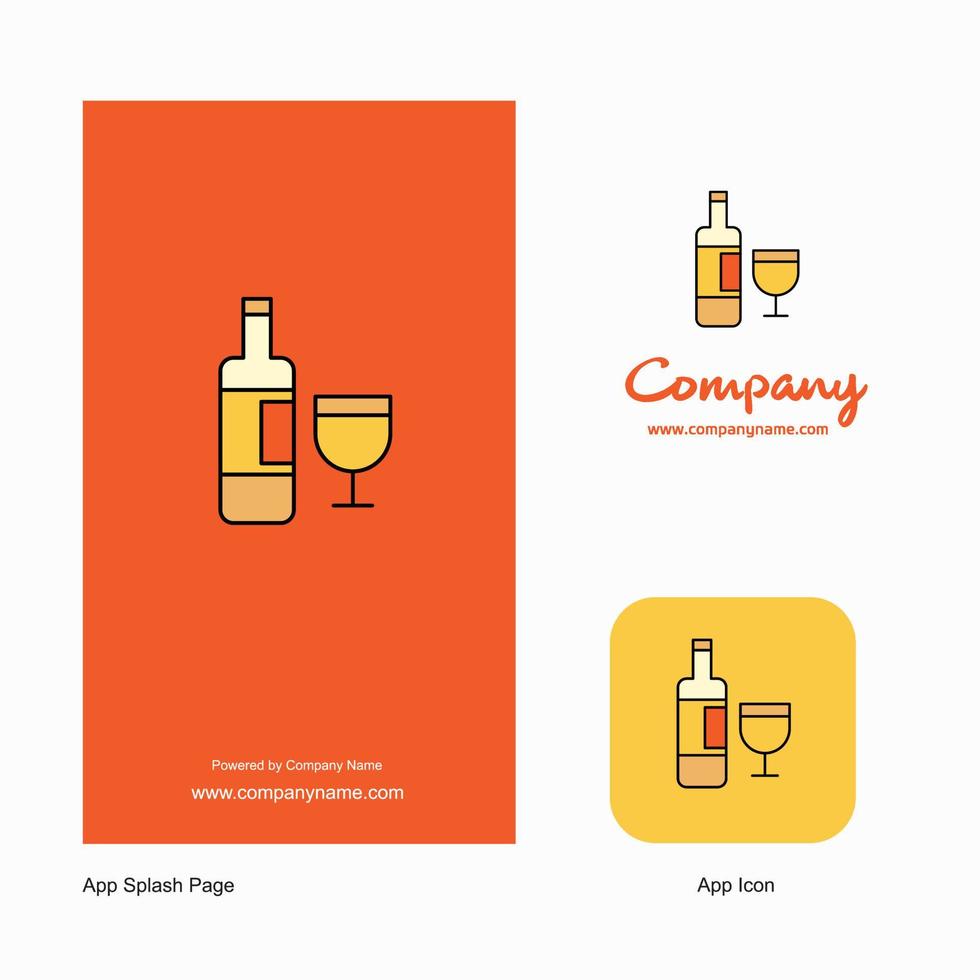 icono de la aplicación del logotipo de la empresa de bebidas y diseño de la página de bienvenida elementos de diseño de la aplicación empresarial creativa vector