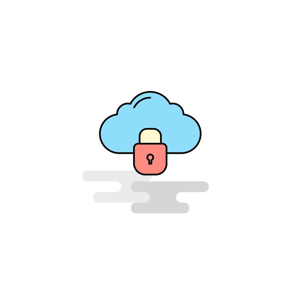 Flat Locked cloud Icon Vector
