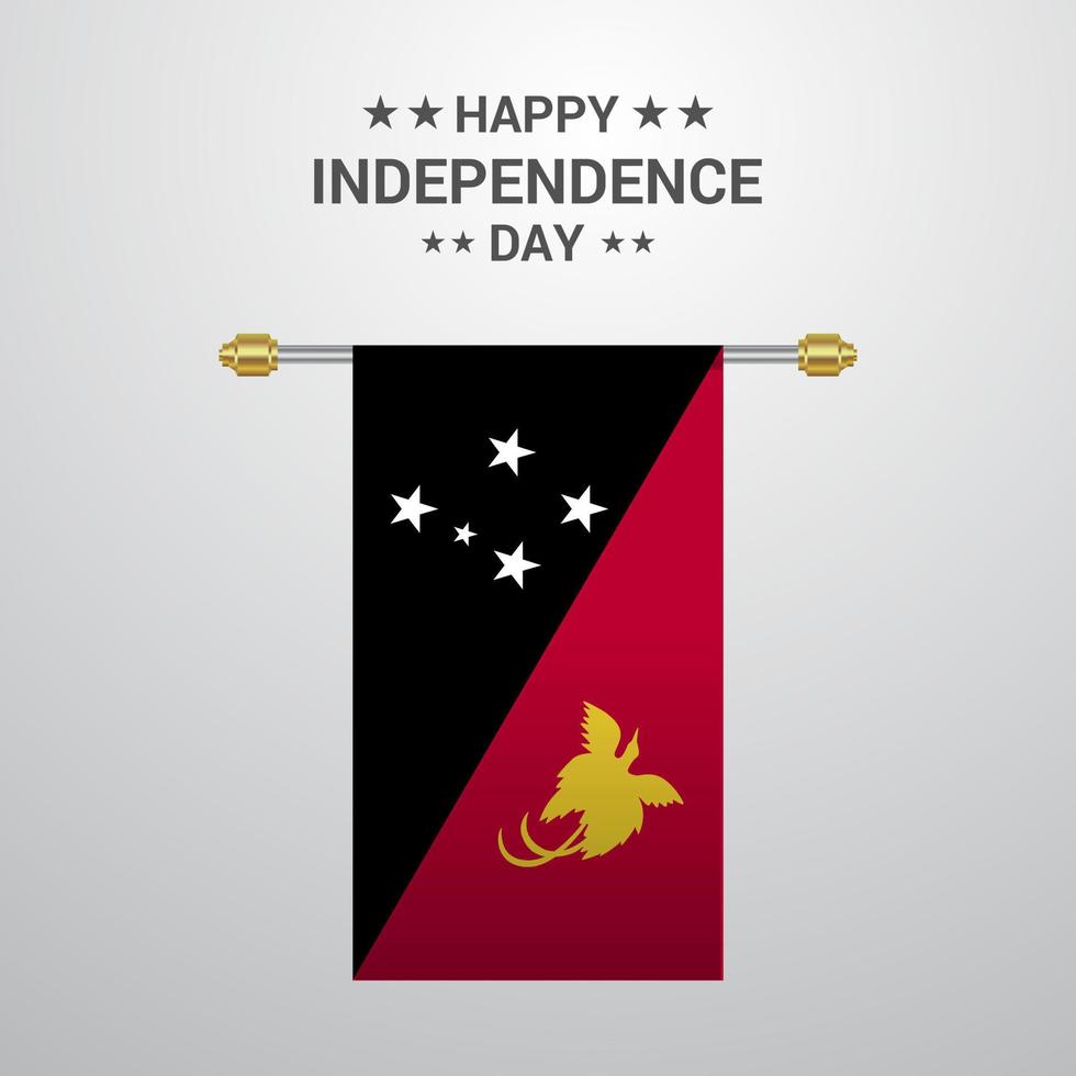 Papua New Guinea Independence day hanging flag background vector