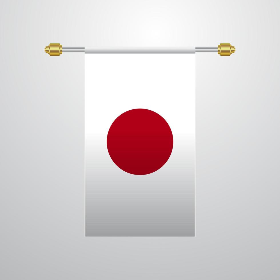 japón colgando bandera vector
