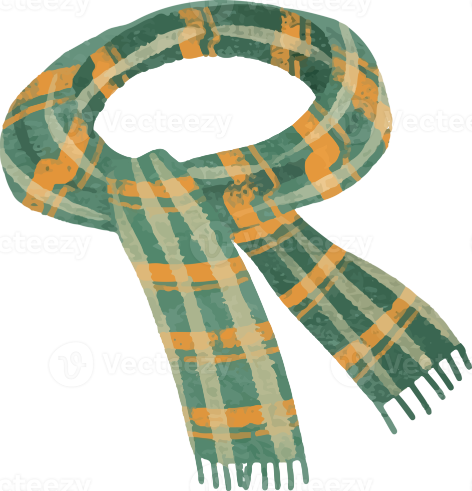 Hand Drawn Green Scarf png