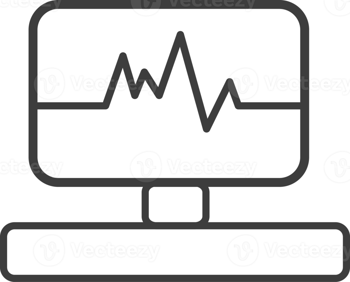 elektrokardiogram tunn linje ikon, sjukhus ikon uppsättning. png