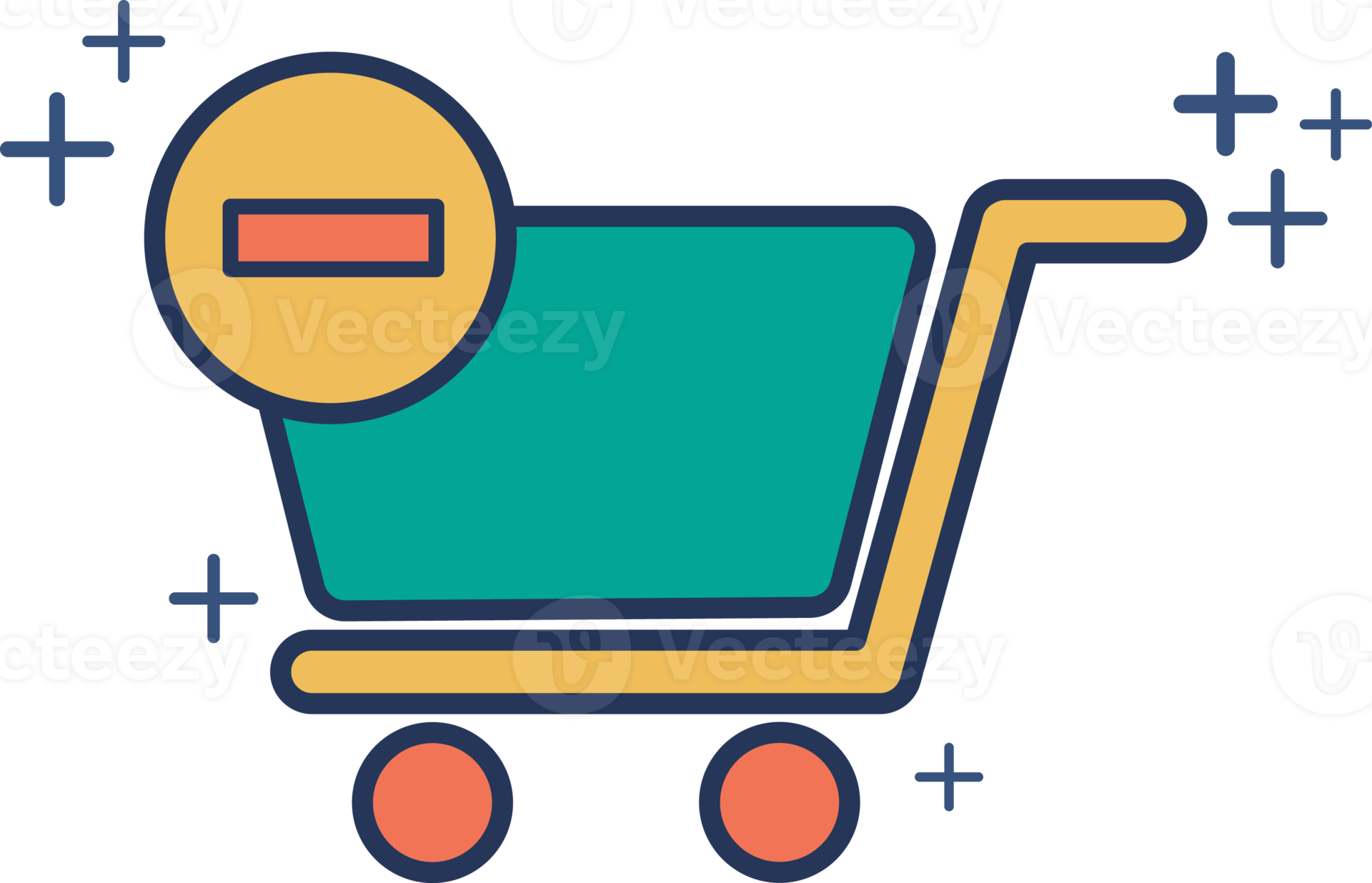 Shopping cart out off order icon illustration glyph style design with