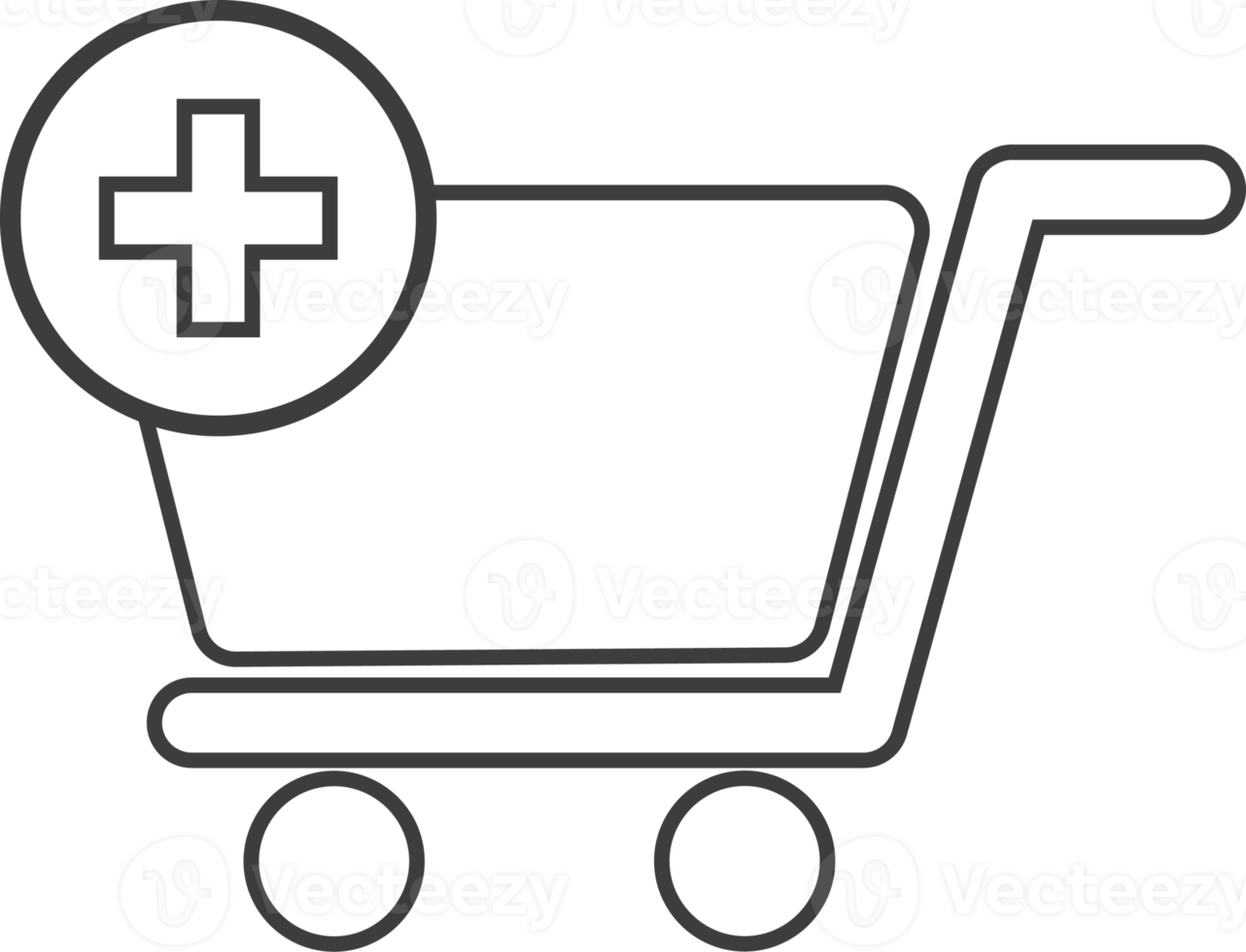 Shopping cart add on order thin line icon, Shop icon set. png