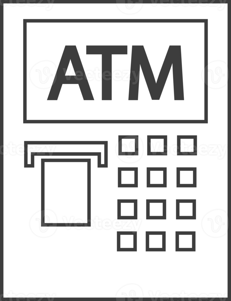 Automatic Teller Machine ATM thin line icon, Shop icon set. png