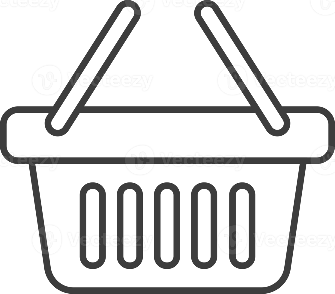 Shopping basket thin line icon, Shop icon set. png