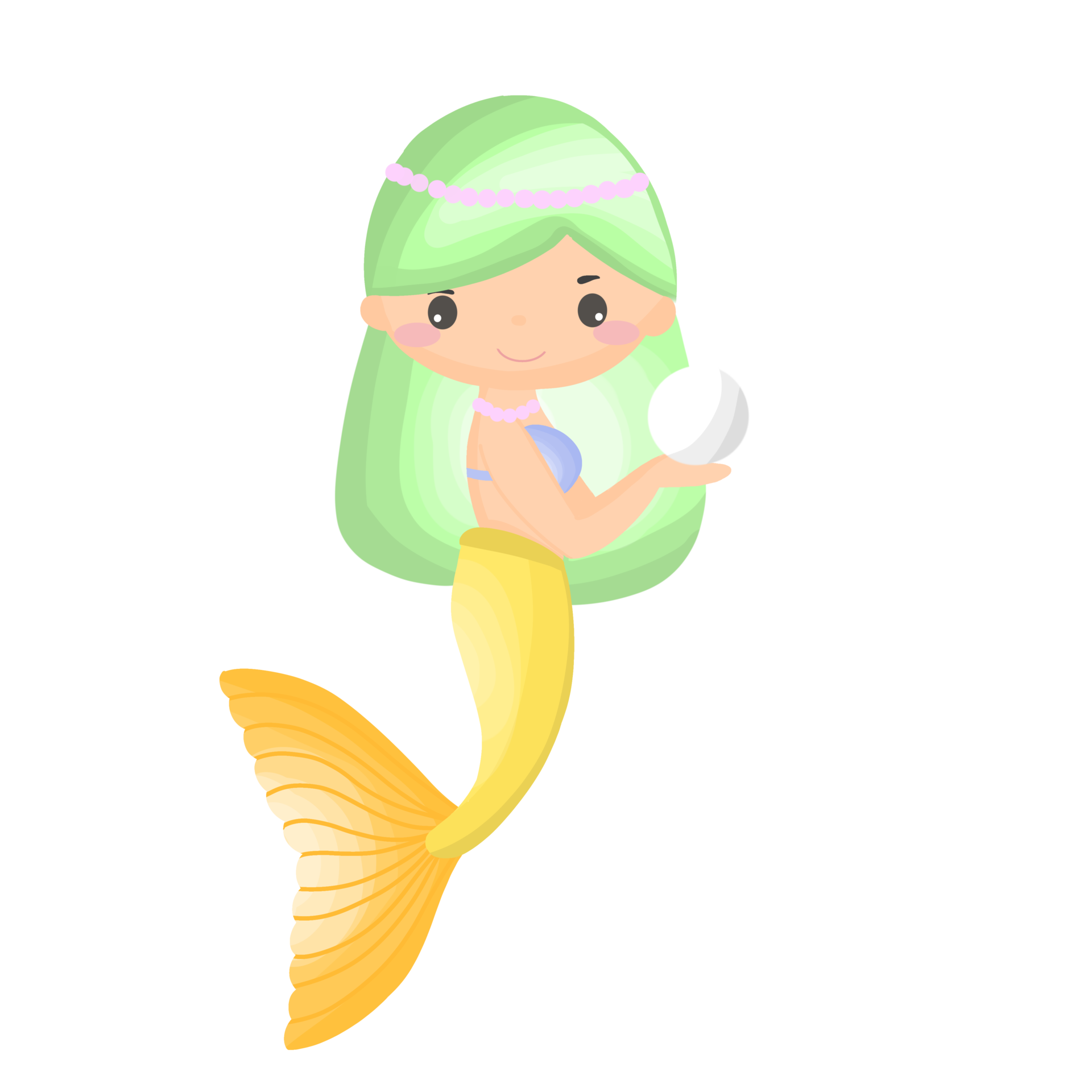 Free cute little mermaid cartoon character illustration 14322772 PNG with  Transparent Background