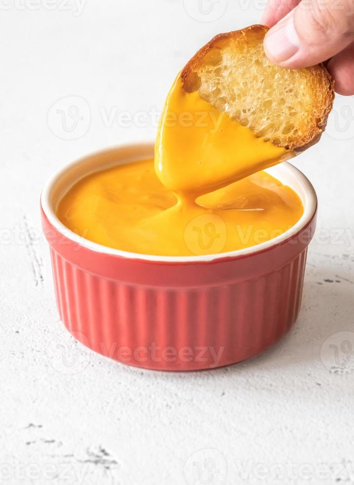 Cheddar dip sauce photo