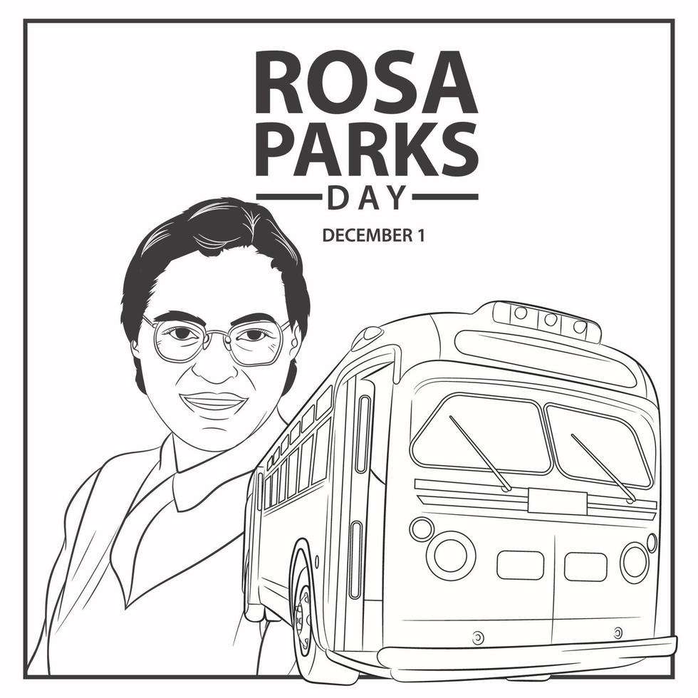 boceto para el día de rosa parks, una activista estadounidense. vector