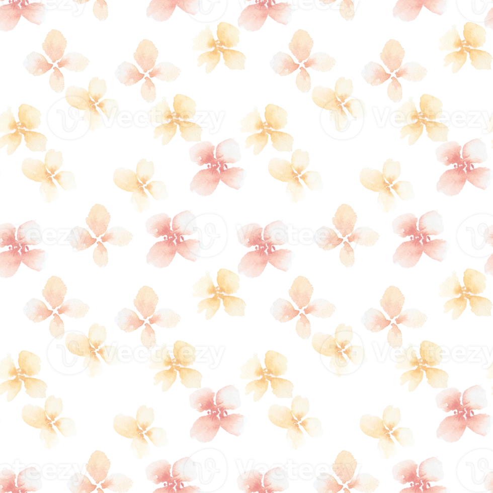 Watercolor peach flowers seamless pattern png